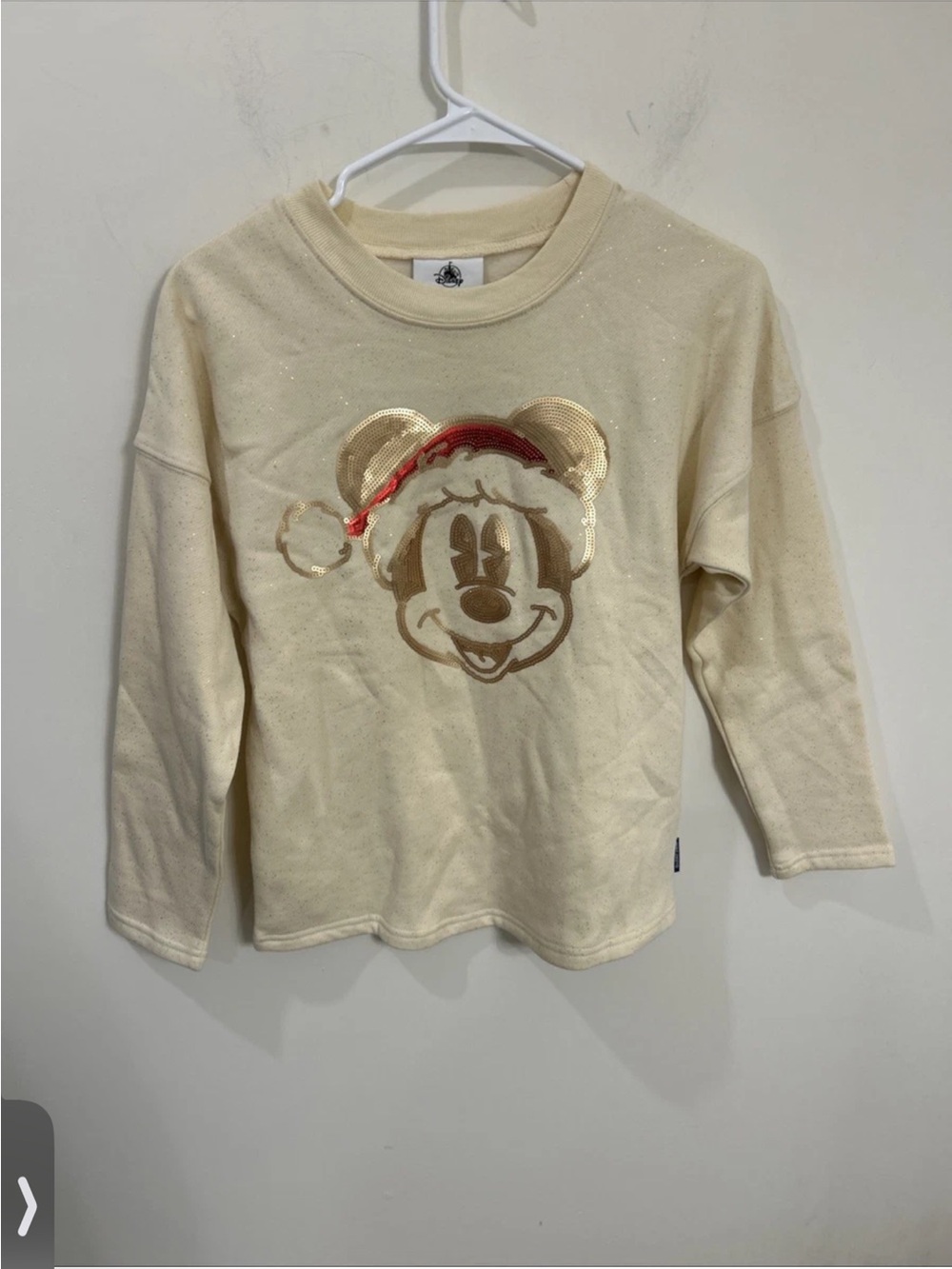 Disney Parks Spirit Jersey Santa Mickey Sequins Youth L